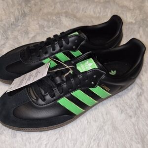 Adidas Samba Black and Green Men's Shoes